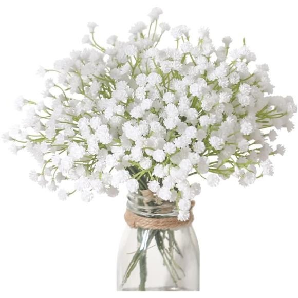 10PCS 30 Bunches White Babys Breath Flowers Artificial White Fake Flowers - Picture 1 of 6